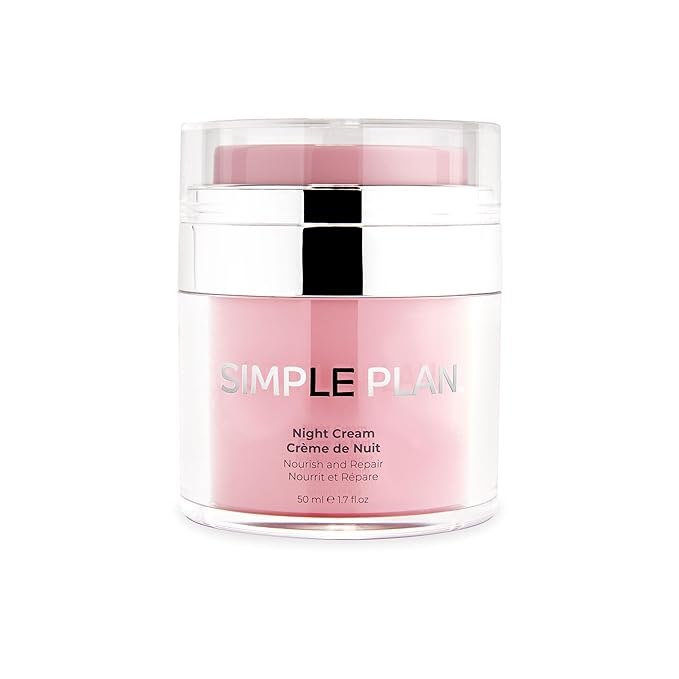 SIMPLE PLAN Night Cream – Restorative Hydrating Face Cream with Ceramides & Hyaluronic Acid | Anti-Aging Night Moisturizer for Face | Nourishing Facial Moisturizer for Women & Men – 50ml