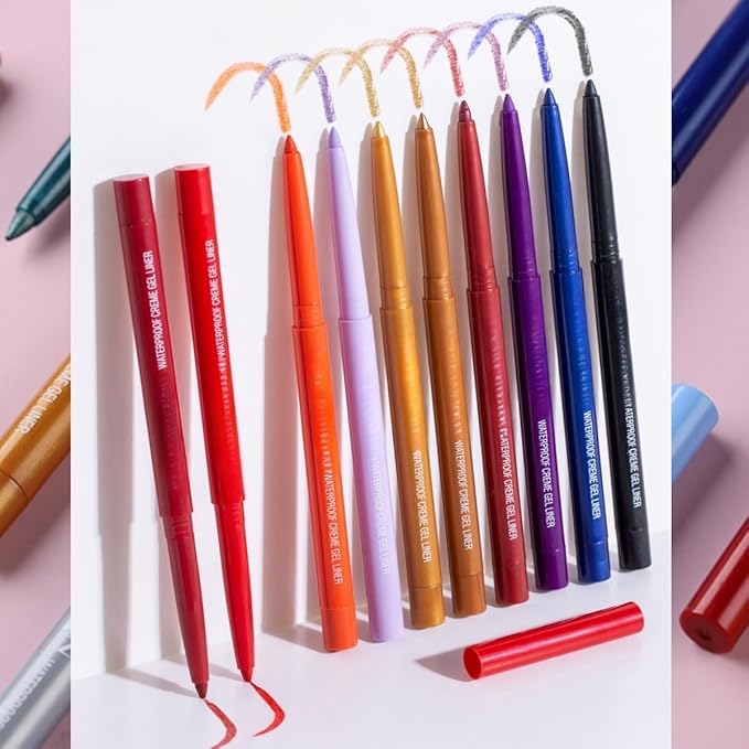 eyeliner pencil retractable eyeliner creamy pigmented smudge proof eye liner pen White