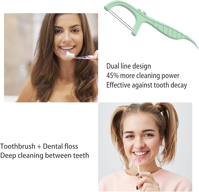 Twin Line Floss Picks,252 Count Pink Travel Mint Dental Flossers,No Break No Shred Super Clean Tight Teeth Tool Kit,Superfine for Adults Comfort Toothpicks,for Travel,Dating(Pink)