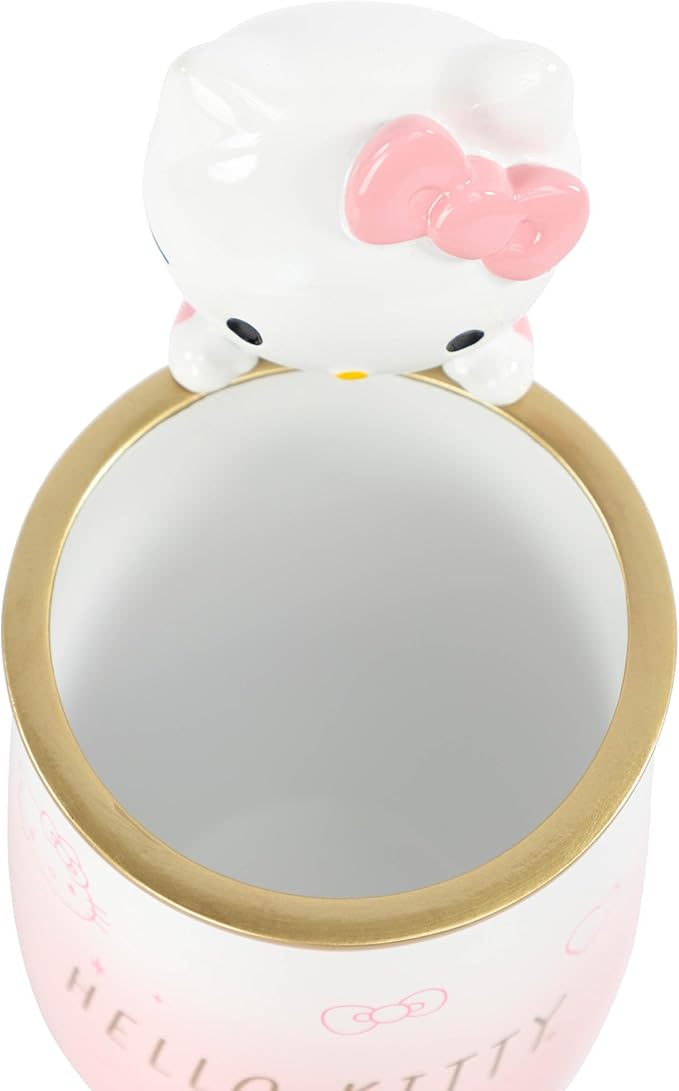Hello Kitty Tumbler - Pink Resin Toothbrush/Pen Holder - Bathroom Décor