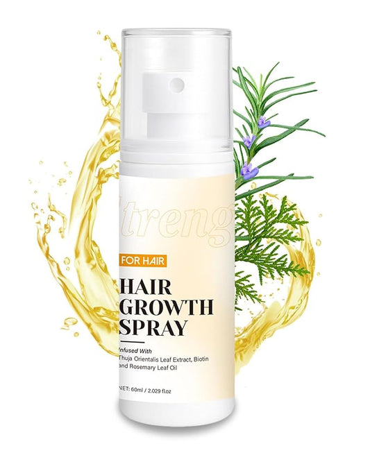 Hair Growth Spray, Hair Growth Oil Spray, with Biota Orientalis, Rosemary Oil & Biotin, Strengthens Hair Roots, Prevent Hair Thinning & Loss, Thicker Fuller Hair for Women & Men (5 pack, 3% Rosemary)