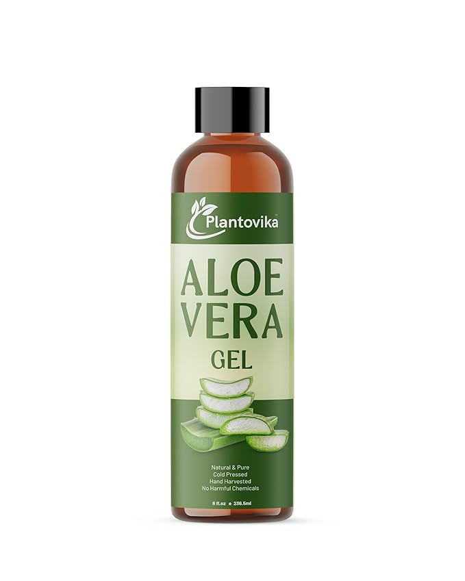 Plantovika Aloe Vera Gel - Natural, Hydrating, Soothing for Face, Skin, Hair, Sunburn - 8 Fl Oz