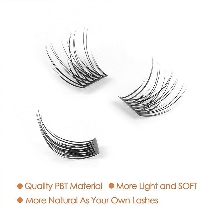 Lash Clusters, DIY Eyelash Extension, Reusable Individual Lashes, Natural Fluffy Wispy Individual Eyelash Clusters for Home Eyelash Extensions (Natural-16mm)…