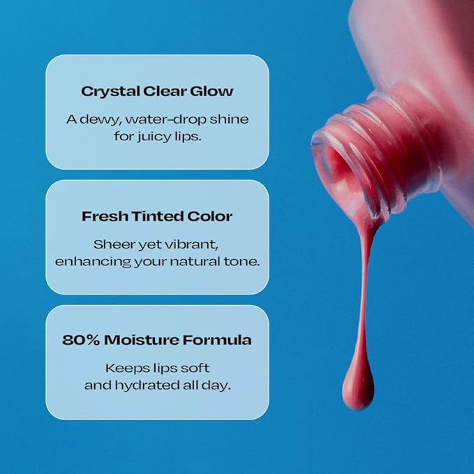 Lip Potion Aqua Glow No.1 Lemon Balm | Hydrating, Non-Sticky Gloss with Sheer Radiance | 0.3 Oz