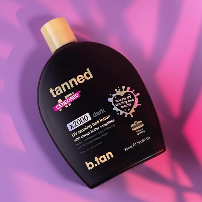 b.tan UV Tanning Bed Lotion | Darkest Tanning Lotion - Indoor Outdoor Tan Bronzer Accelerator, Best Browning Lotion, 12 Fl Oz