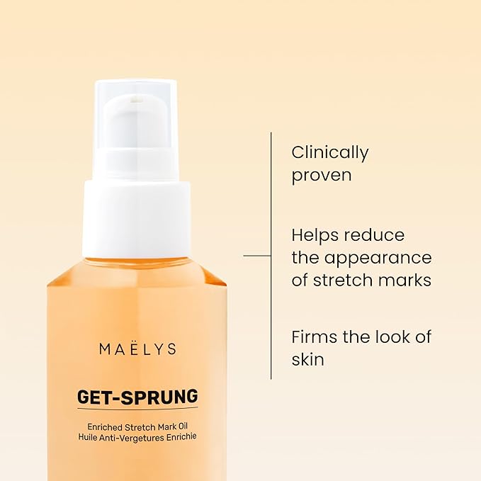 MAËLYS Cosmetics GET-SPRUNG Enriched Stretch Mark Oil - Body Oil for Stretch Marks - Fades Appearance & Reduces Visible Intensity (Pack of 2)