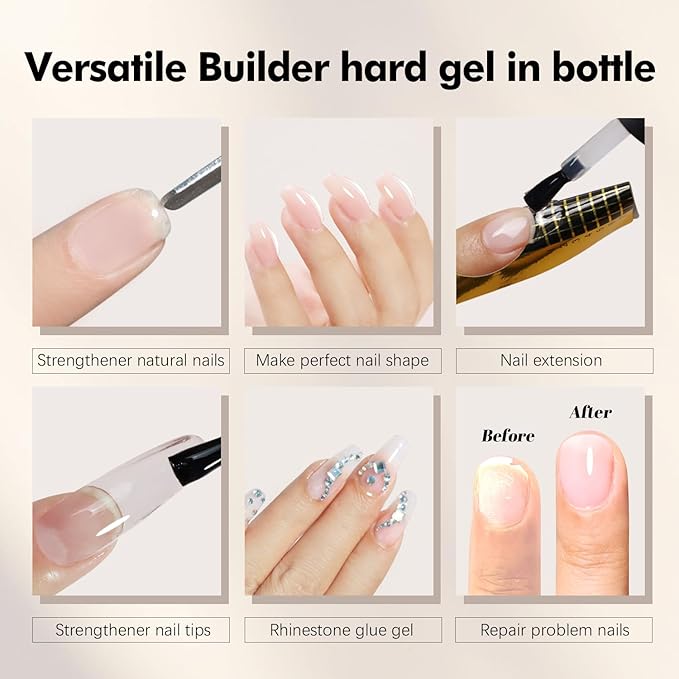 FZANEST Builder Gel Hema-free, Soak-Off Sculpting Gel For Quick Nail Extension Repair And Strengthening Long-Lasting Builder Base With Brush-On Salon-Quality Nails At Home