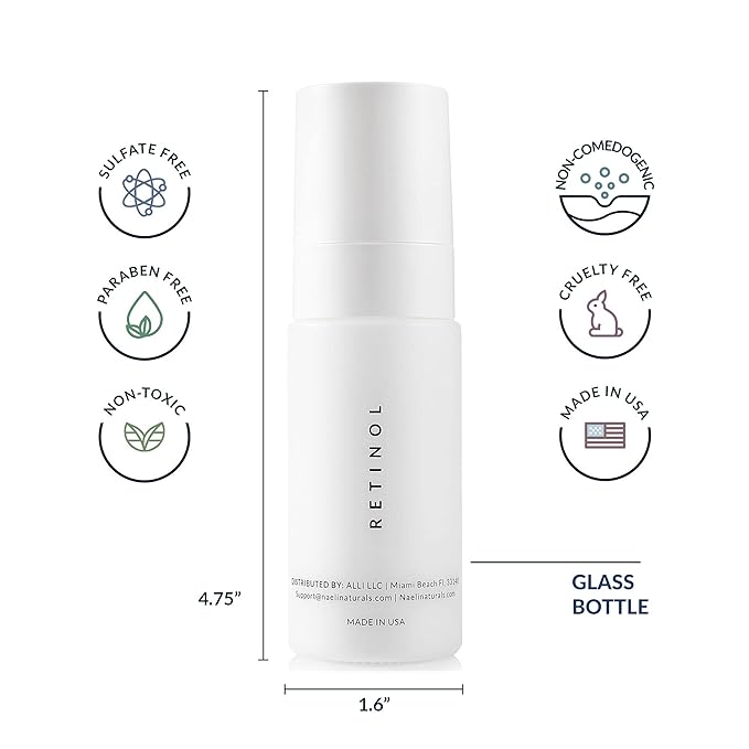 Retinoid Cream - 4.25% Retinol Night Moisturizer for Face & Neck with Collagen, Peptides & Hyaluronic Acid - Anti Aging Wrinkle Cream, Improves Skin Tone & Texture, 1.4 oz (Pack of 2)