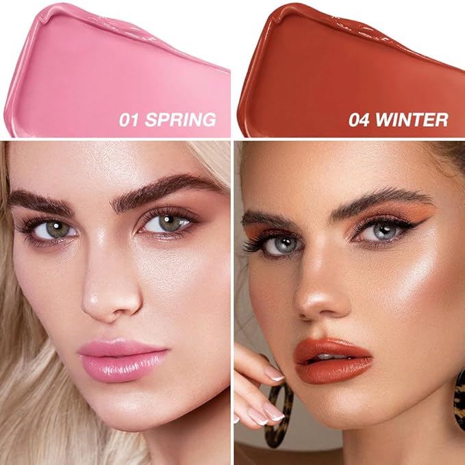 HHLTOH 2Pcs Tinted Lip Balm Moisturizing Lipstick – Soft Pale Pink & Cool Plum Red Sheer Hydrating Lip Color for Dry Lips – Nourishing Lip Balm for All Women with a Subtle Natural Scent (S01 & S04)