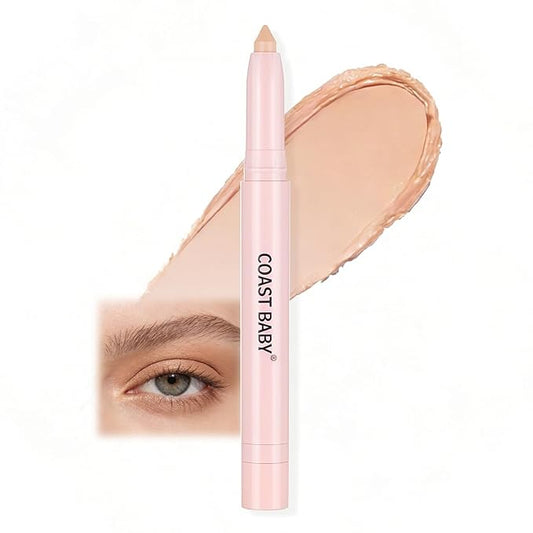 2in1 Cream Eye Shadow Brightener Sticks for Eyes, Neutral Highlighter High Pigmented Makeup with Blending Brush Built-in Sharpener, Long Lasting Eye Makeup sombras en crema para ojos #Millet yellow