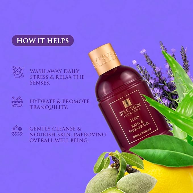 SPA CEYLON SLEEP Bath & Shower Gel | Mild Cleansing Formula | Calming & Relaxing | Nourishes Skin | 100% Vegetarian | Suitable for all skin types