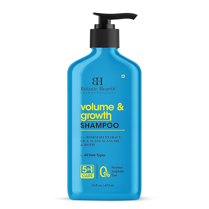 Botanic Hearth Rosemary Shampoo Infused With Cica, Ylang Ylang Oil & Biotin Oil – Clarifying Shampoo For Hair Volume, Growth & Strength | Paraben & Sulfate Free | For All Hair Types, 16 Fl Oz