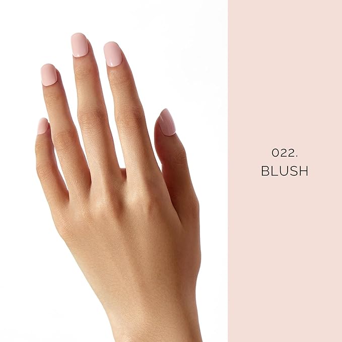 NAILOG Semi Cured Gel Nail Strips, 20Pcs Nude Pink Gel Nail Stickers, Salon Quality Easy Apply & Remove Works with Any UV/LED Nail Lamps, Blush