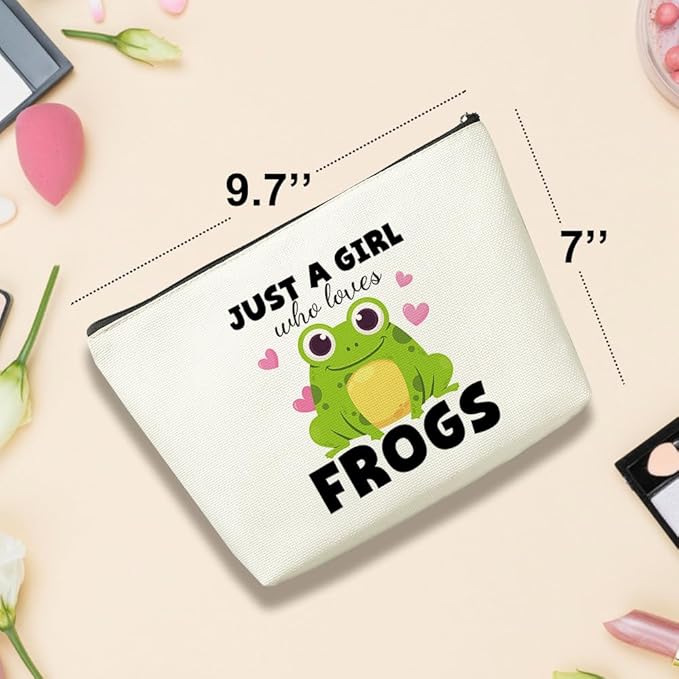 Cute Frog Makeup Bag Frog Gifts Funny Frog Lover Gifts for Women Cosmetic Bag Frog Stuff Birthday Graduation Gifts for Animal Lovers Girls Sister Daughter Niece Christmas Mothers Day Toiletry Bag