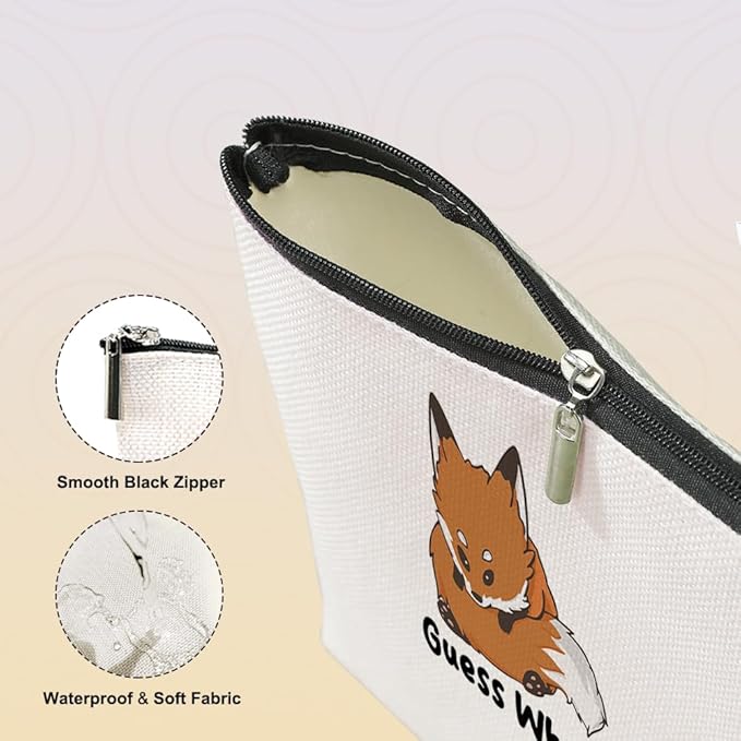 VICBOU Funny Fox Makeup Bag Fox Gifts for Girls Fox Supplies Accessories Cute Cosmetic Bag for Women Girls Animal Fox Lovers Sister Mom Best Friends Graduation Mothers Day Birthday Gifts
