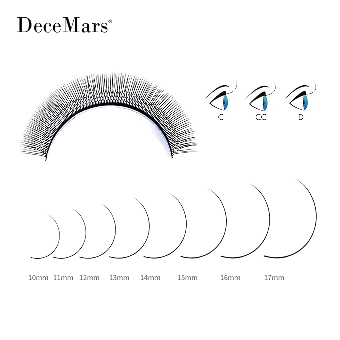 DeceMars 1400 Fans U Shaped YY Eyelash Extensions 2D Premade Natural Soft Handwoven Eye Lashes Y Shape Lash Extensions 12 Rows Volume Crisscross Eyelashes Black Mesh Wispy Clusters (UU-0.05-L-15mm)