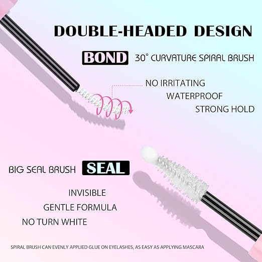 SY-SHUYING White Lash Bond and Seal for Eye lash Cluster, Long Lasting, Comfortable, Waterproof, 72H Super Flexible Hold Glue, 2-in-1 for Sensitive Eyes, Non Irritating, DIY Lash Cluster Kit 4ml+4ml