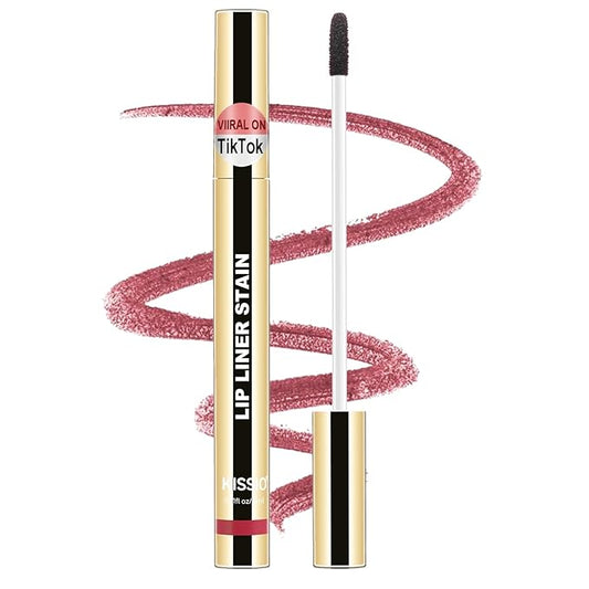 KISSIO Lip Liner Stain,Peel Off Lip Liner,Transfer Proof,Long Lasting and Waterproof,Lips Tint Tattoo,Natural Makeup Stain,Matte Finish,Coral red