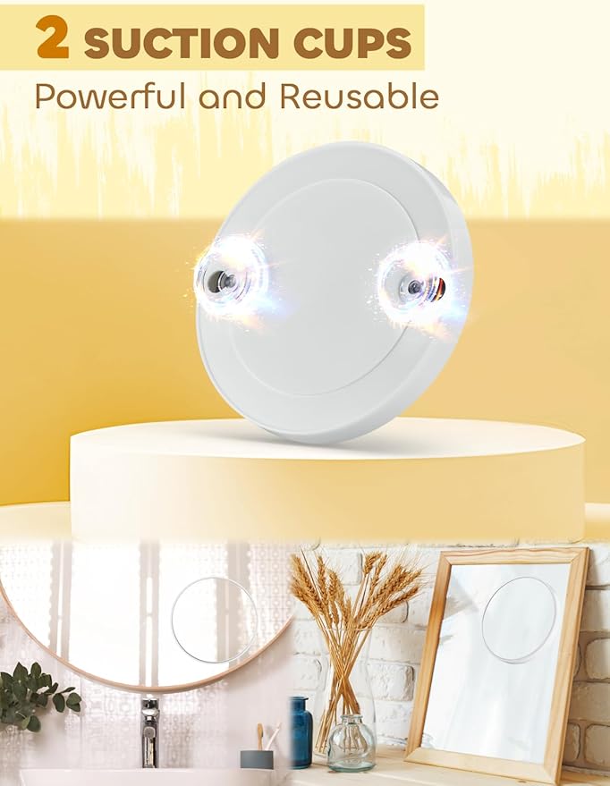 20X&30X&40X Magnifying Mirror Suction Cup, 3.5 in Small Magnified Mirror with Tweezers, White, Set of 3