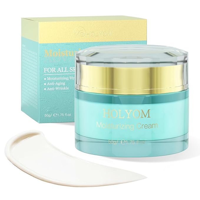 HOLYOM Moisturizing Crepe Fix Cream – Tightens and Firms Face, Neck & Body, Anti Wrinkles for Crepey and Sagging Skin, Christmas Gift for Men & Women, 1.75 Fl Oz
