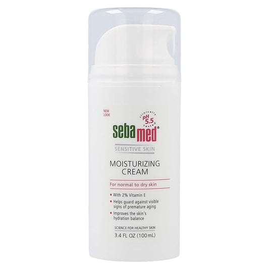 SEBAMED Moisturizing Face Cream with Pump for Sensitive Skin Antioxidant pH 5.5 Vitamin E Hypoallergenic 3.4 Fluid Ounces (100mL) Ultra Hydrating Dermatologist Recommended Moisturizer