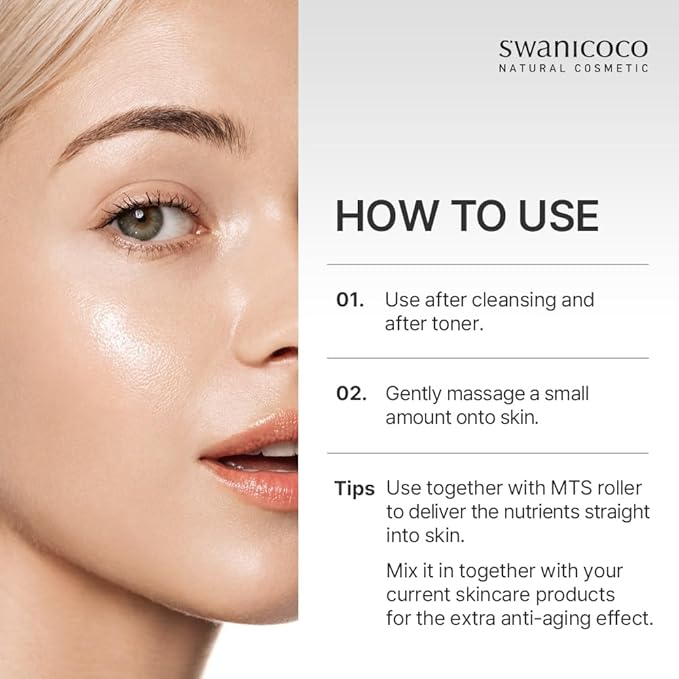 Swanicoco PDRN 2% Hydrating Repair Ampoule Serum, Salmon DNA 20,000 ppm 2% Powerful Anti Aging Face and Neck for Skin Turnover Skin Regeneration Wound Healing Korean Skincare 30ml 1Fl Oz