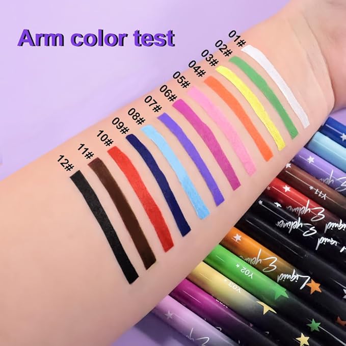 evpct Yellow Matte Liquid Eyeliner Waterproof Smudge Proof, Yellow Eye Liner Liquid Liner for Face Body Paint, Long-lasting Eyeliner Waterline Thin Quick-dry Eyeliners Pencil Eye Makeup Stay all Day