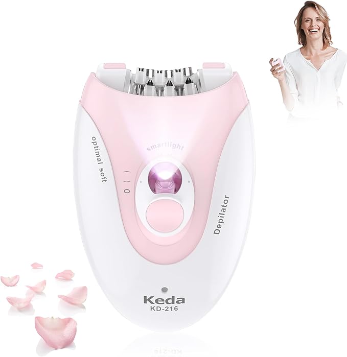 Facial Epilator for Women, Lady Epilators Hair Removal for Face, Epilators with LED Light, Two Speed Hair Removal Device, Epilator for Women, Pluxy Facial Hair Removal for Bikini Arm Legs Armpits