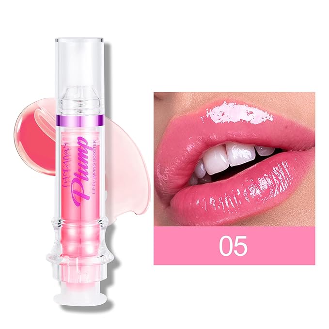 Erinde Lip Plumper Gloss, Natural Spicy Lip Plumping Booster Lip Plumping Oil, Ultra-Hydrating & Nourishing Plump Lip Plumper, Glossy Finish Fuller Lip Plumping Lip Gloss for Women Girls, 05#