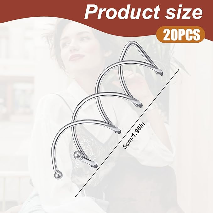 20 PCS Spin Pins for Hair, Spiral Bobby Pins, Bun Twist Spiral Hair Pin Silver Bobby-Pins with Non-scratch Rounded Tips Stylish Bun Bobby-Pin Hairs Buns Maker Accessories for Women Hairs