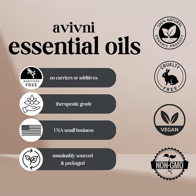 Avivni Pink Lotus Essential Oil - 100% Pure & Natural, Undiluted for Aromatherapy, Skin, Hair, Diffuser (0.33oz - 10ml)
