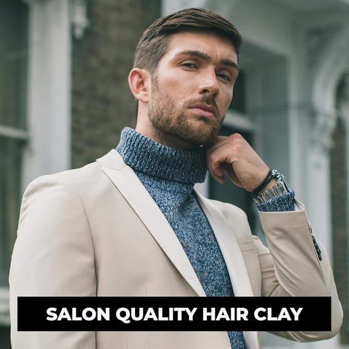 The London Grooming Company Hair Clay for Men - Firm, Matte, All-Day Hold | Easy Wash Out | 1.7 Fl Oz (50ml)