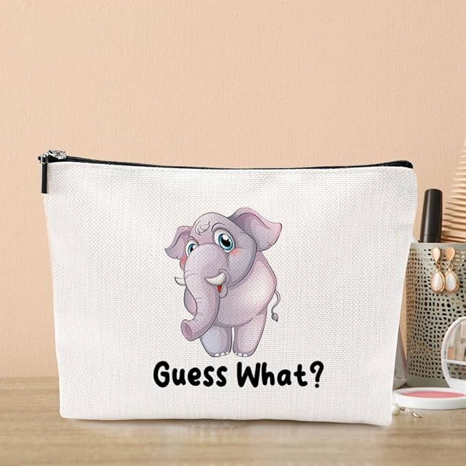 VICBOU Funny Elephants Makeup Bag Elephant Gifts for Women Elephant Supplies Accessories Cute Cosmetic Bag for Girls Daughter Animal Lovers Sister Best Friends Friendship Christmas Birthday Gifts