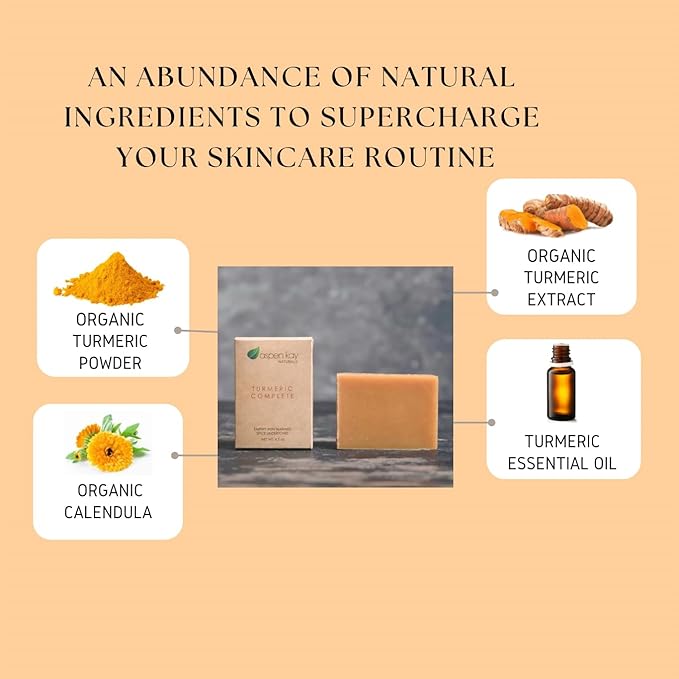 Aspen Kay Naturals Turmeric Soap for Face & Body - made with Organic Shea Butter, Chamomile & Calendula - Gentle Turmeric Face Wash, All Skin Types, Made in USA (2 pack)