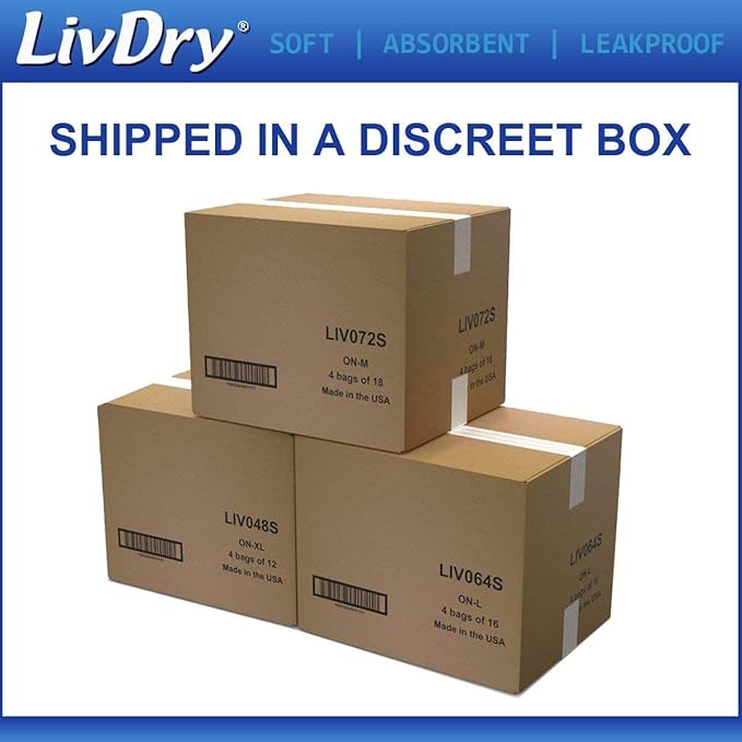 LivDry 3XL Overnight Adult Diapers for Women and Men, XXXL Incontinence Underwear, 72”-92" Waist, Disposable Pull-On Briefs, XXX-Large, 40 Count