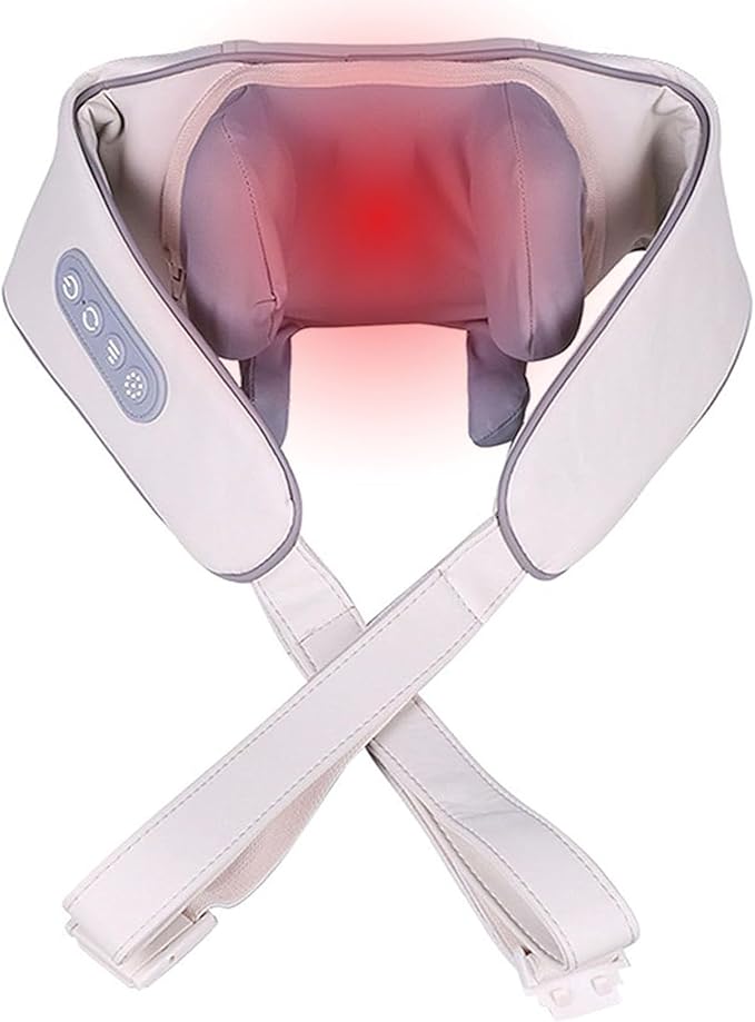 Therapexa Neck & Shoulder Massager,Cordless Neck Massager with Heat,6D Deep Kneading Shiatsu Massager for Back,Shoulder & Leg Pain Relief(White)