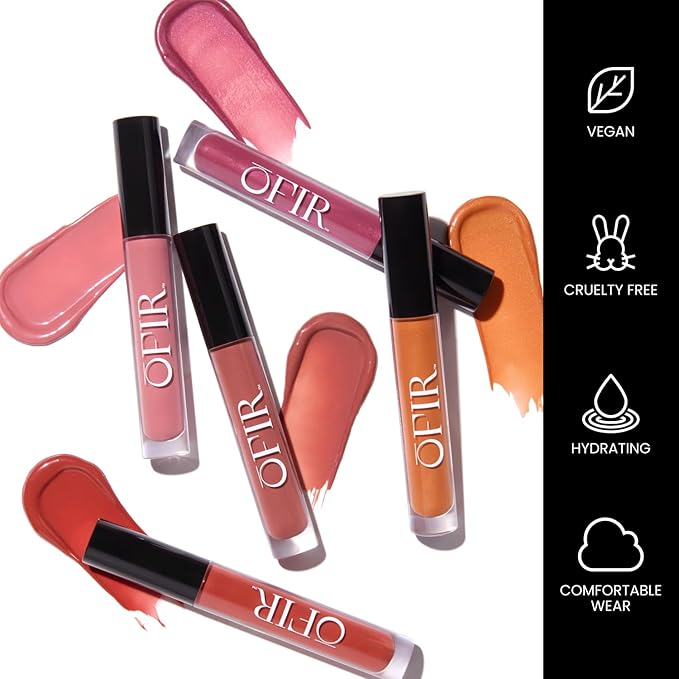 OFIR Hue Hydrator Sheer Lip Jelly, Luminous Gloss, Plant-based, Hydrating, Subtle Color, 0.135 fl oz (Zest - Burnt Orange)