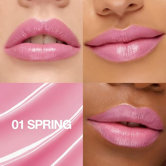 HHLTOH 2Pcs Tinted Lip Balm Moisturizing Lipstick – Deep Rose Colored Bean paste & Soft Pale Pink Sheer Hydrating Lip Color for Dry Lips – Nourishing Lip Balm for All Women with a Subtle Natural Scent