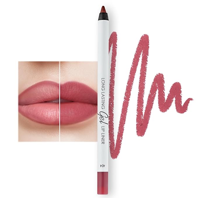 Matte Gel Lip Liner Pencil | Weightless & CreamyTexture - Sharpenable - Longwear & Waterproof - High Pigmented & Flawless Finish - Cruelty-free & Paraben-Free - 404, 1,7g/0.05oz. (Berry)