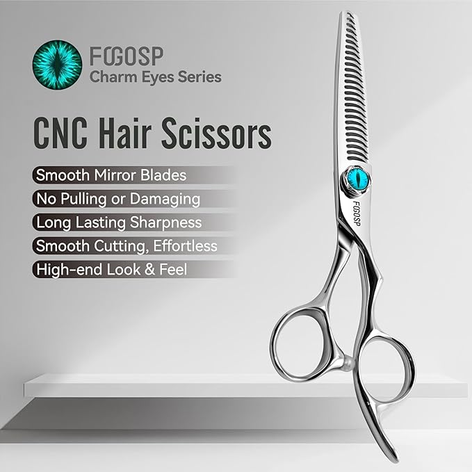 Thinning Shears for Hair Cutting Extremely Sharp Offset Design Using VG10 Stainless Steel for Barbers & Salon Stylists Smooth Motion Fine Craftsmanship Barber Scissors (Blending Shears)