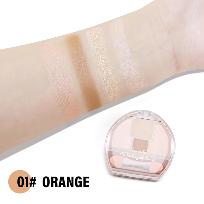 Boobeen 4-Color Makeup Palette, Highly Pigmented Glitter Eyeshadow