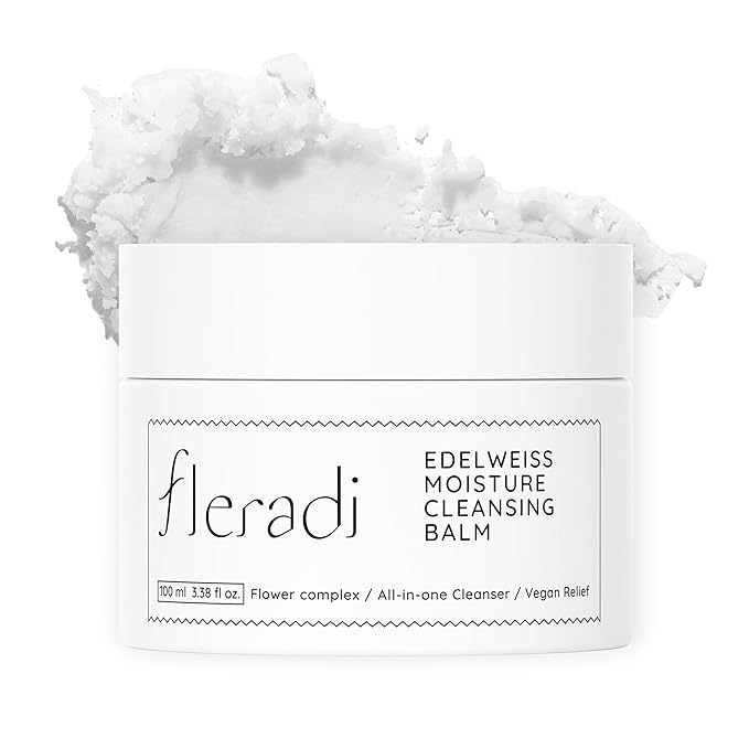 fleradi Edelweiss Cleansing Balm – Vegan Makeup Remover and Face Cleanser with Natural Flower Extracts. Korean Skincare, No Parabens or Sulfates (3.38 fl oz)
