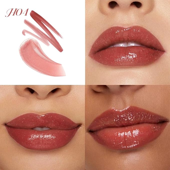 evpct ‌Antique Rose Matte Liquid Lipstick Marker Pen Lip Liner Set with Glitter Lip Oil, 2in1 Lipgloss Lipstick Long Lasting Waterproof for Women, Longwear Lips Stain 24hr Original Smudge Proof labial