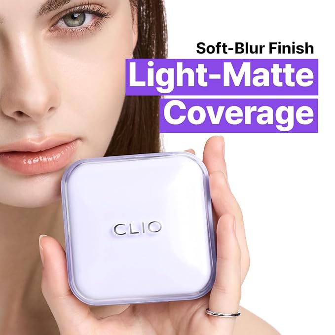 CLIO Kill Cover Mesh Blur Cushion Foundation, Flawless Full Coverage, Pore Blurring for Smooth Skin, Semi-Matte Finish, Long-Lasting, Lightweight, Oil-Control, Korean Foundation (21C LINGERIE)