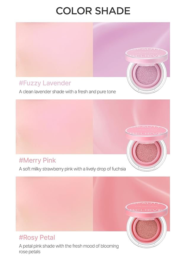 JUNG SAEM MOOL Artist Cushion Blush Blur | Matte & Soft Finish, Korean Liquid Blush for cheeks, Easy to Blend with Puff (Rosy Petal)