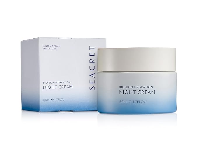 SEACRET Minerals Bio Skin Hydrating Night Cream, with Aloe, Niacinamide, Jojoba, Argan Oil, and Dead Sea Minerals, Deeply Moisturizing, assist in Anti-Aging, and Skin-Conditioning, 1.7 Fl Oz / 50ml