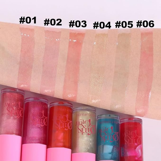 Red Cooling Jelly Lip Oil Gloss, Plump Moisturizing Cooling