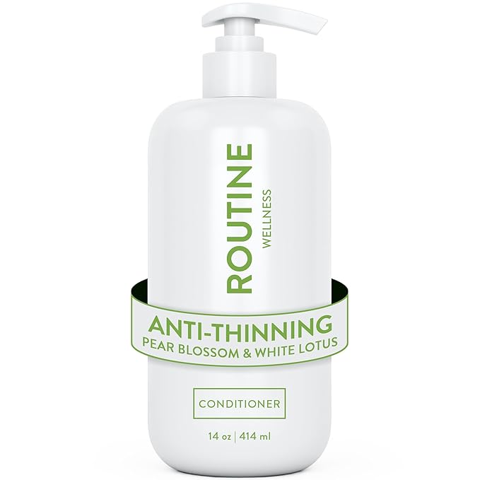 Routine Wellness Anti-Thinning Deep Conditioner for Thinning Hair – Strengthening DHT Blocker Formula for Men & Women – Promotes Fuller-Looking, Healthier Hair – 14 oz Pear Blossom & White Lotus