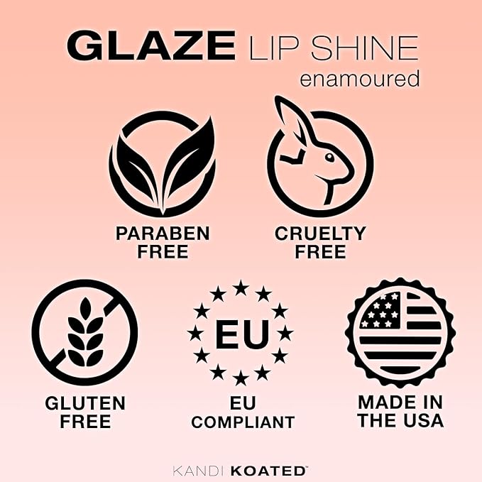 Kandi Koated Glaze Illuminating Lip Shine [Enamoured] Lip Gloss | Hydrating Lip Glaze with Paraben-Free, Cruelty-Free Formula, Sheer Color | Beauty & Makeup