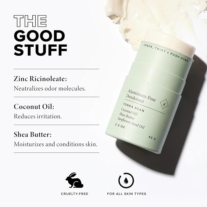 Blind Barber Aluminum Free Deodorant - 98% Naturally Derived Men's Deodorant Stick With Soothing Shea Butter & Coconut Oil - Odor-Fighting & Moisture-Absorbing Formula - Tonka Bean Scent (2.3 oz)